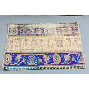 Alfombra de área de lana turca Vintage de 21x31 pies, diseño de retazos beige azul, aparador rectangular grande/Alfombra de noche, látex de 10mm de espesor - Product Image 3