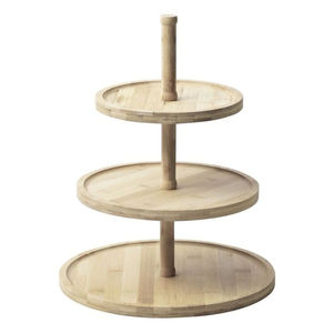 Support à gâteau et à dessert rond à 3 étages en bambou de qualité supérieure, plateau de service en bois pour les fêtes, les mariages et la décoration de la maison, bon prix - Product Image 1