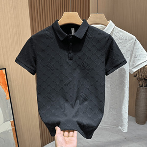 Polo de Lujo Vintage Extragrande para Hombre 100% Algodón de Diseñador Manga Corta Cuello Redondo Transpirable Talla Grande - Product Image 1