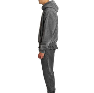 Pull à capuche 450/480gsm haute qualité Pigment lavé teint surdimensionné pull lourd compresse Stingless Hoodie - Product Image 6