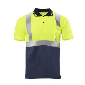 Reflective Safety Work <b>Shirt</b> <b>Men</b> Workwear Polo <b>Shirt</b> Fluorescent <b>Yellow</b> High Visibility Protective Reflective Safety Polo <b>Shirt</b> - Product Image 3