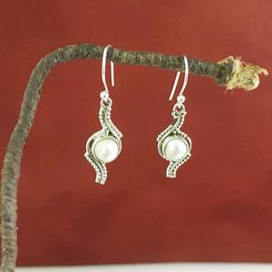 Trendy Design Freshwater <b>Pearl</b> 925 Sterling <b>Silver</b> Dangle <b>Earrings</b>-Anniversary & Party Gift Unisex - Product Image 4