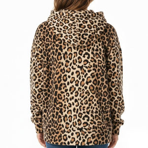 เสื้อฮู้ดดี้ลายเสือดาวดีไซน์ล่าสุด ทรงโอเวอร์ไซส์ สไตล์ลำลอง สำหรับผู้หญิง ขายส่ง เสื้อฮู้ดดี้แฟชั่นใหม่ สไตล์สวมหัวสำหรับผู้หญิง - Product Image 2