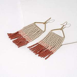 Pendientes de cuentas de semillas bohemias chapadas en oro Diseño de aro bohemio de moda para fiestas Regalos Cuentas de arroz de vidrio Miyuki para compromisos - Product Image 3