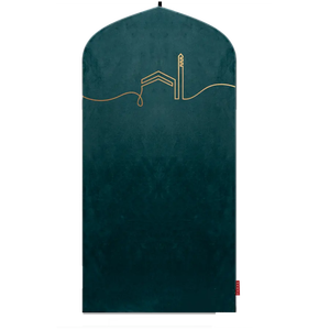 ขายส่งคุณภาพสูงล้างทําความสะอาดได้กํามะหยี่ที่มีสีสัน Kaaba ออกแบบ TAKVA EasiClean ในร่มเสื่อสวดมนต์ Kaaba คอลเลกชันพรมสวดมนต์ - Product Image 2