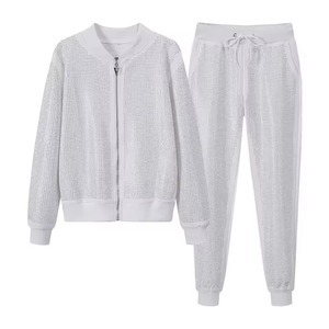 Offre spéciale, Logo personnalisé, survêtement à strass pour homme, ensemble de jogging deux pièces de haute qualité, costume à paillettes, fabricant de vêtements décontractés - Product Image 1