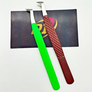 Pince à épiler à extension de cils écologique à pointe courte en acier inoxydable avec logo personnalisé - Product Image 5