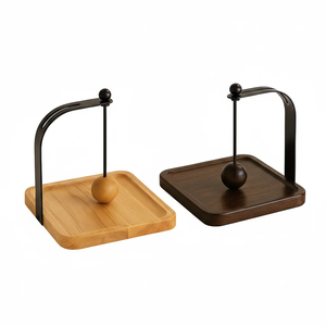 Porte-serviettes carré moderne en bois massif écologique fait à la main de qualité supérieure Largeur personnalisable Porte-serviettes décoratif pour table - Product Image 2