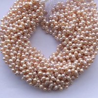 Perles de culture d'eau douce naturelles roses dorées de 6 mm et 8 mm, forme pomme de terre, percées sur le côté, pour la fabrication de bijoux, certifiées IGI, Alibaba 2026