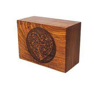 โกศไม้แกะสลักทำด้วยมือสำหรับผู้ชายและผู้หญิงโกศตกแต่งงานศพแบบทันสมัยสไตล์อเมริกัน - Product Image 2