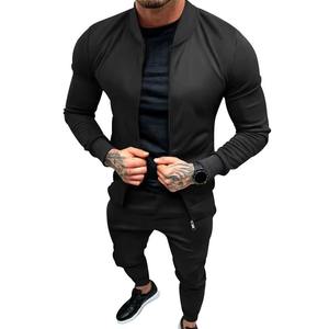 2025 nouveau survêtement zippé en plein air pour hommes-ensemble de sport à séchage rapide à la mode avec sweat à capuche et joggers, [Logo personnalisé disponible] - Product Image 2