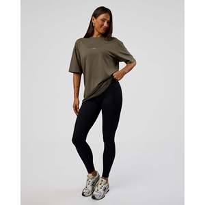 เสื้อยืด Abstract Haze FLXCotton สีวอลนัท เกรย์-ไวท์ 300 GSM ผ้าหนา พิมพ์ลายสกรีน - Product Image 5