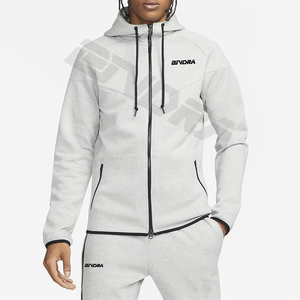 Sweat-shirt à capuche zippé intégral en polaire technique pour homme – Vêtement de sport imperméable, respirant et léger pour l'hiver – Idéal pour la gym - Product Image 1