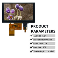 Module d'affichage LCD TFT haute résolution 5 pouces 800*480 avec écran tactile capacitif TN, directement de l'usine