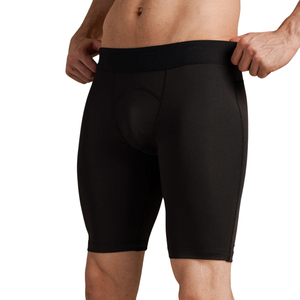 Vente en gros de shorts de compression de gym athlétiques et secs collants de course respirants en polyester spandex teints unis pour hommes - Product Image 3