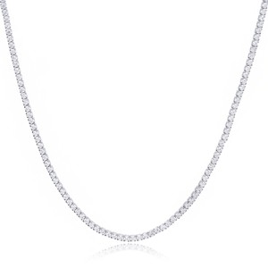 Collar de tenis con circonitas de diseño cuadrado elegante, hecho a mano en Turquía, cadena de eslabones de plata de ley 925, joyería delicada y moderna. - Product Image 6