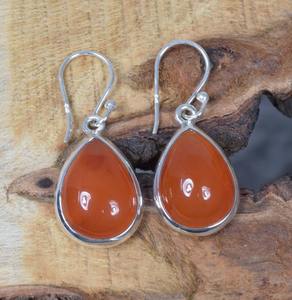 Pendientes colgantes de plata de ley sólida 925 clásicos para mujer, joyería colgante de piedras preciosas de cornalina para fiesta, accesorios de moda - Product Image 4