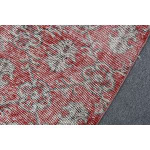 Alfombra vintage de 4x9.1 pies (121x276 cm), alfombra de lana turca con motivos de plantas y árboles rojos. - Product Image 5