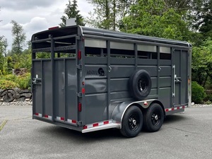 Remorque flottante neuve en acier avec parois latérales pour le transport de bétail, capacité de 6440 lb. Charge utile 17'x6'6 - Product Image 3