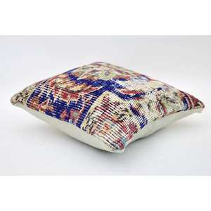 Multicolor Bohemian Kantha Wool <b>Pillow</b> 12x12 Inch Woven Embroidered Vintage Square Print Pattern Portable for Bedding Floor Use - Product Image 5