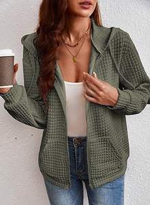 Sweat à capuche zippé personnalisé pour femmes meilleure qualité blancs 400 GSM à capuche coton lourd polaire respirant femme à capuche Streetwear - Product Image 3