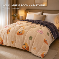 Couette Réversible en Peluche, Vente en Gros Usine, OEM ODM, Imprimée sur Mesure, Épaisse, Rembourrée en Polyester, Douce et Chaude pour Hôtels et Domicile