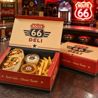Boîtes à lunch personnalisées avec logo AT PACK |   Boîtes d'emballage alimentaire jetables pour wraps, sandwichs et restaurants