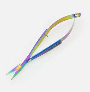 Micro tijera, instrumentos oftálmicos para ojos, Micro tijeras de resorte para recortador de pestañas profesional, tijeras de resorte de 10cm - Product Image 5