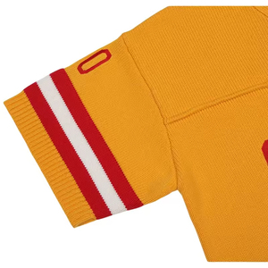 เสื้อสเวตเตอร์แขนสั้นทรงหลวมสไตล์สตรีทแวร์ ผ้าฝ้าย ทรงบ็อกซี่ แบบฟุตบอล/ฮอกกี้ ถักนิต - Product Image 5