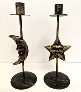 Black Antique <b>Brass</b> Metal Powder Coating Wedding Christmas Home Decoration <b>Candlestick</b> <b>Holders</b> Stand - Product Image 1