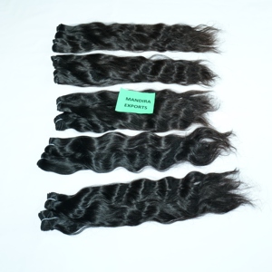 Extensiones de cabello humano de templo indio alineado con cutícula Virgen sin procesar 100% pelucas de Color 1B de estilo de onda profunda suelta - Product Image 6