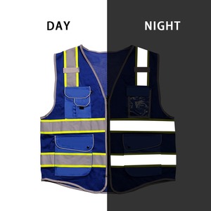 Gilet de sécurité haute visibilité bleu personnalisé de haute qualité, tissu en maille respirant, vêtements de travail pour la construction, vêtements de travail pour hommes - Product Image 4