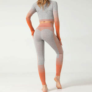 Meilleurs ensembles de yoga 2 pièces taille haute à la mode pour les femmes Confortable Respirant Solide Logo Personnalisable Conception Plus Size - Product Image 6