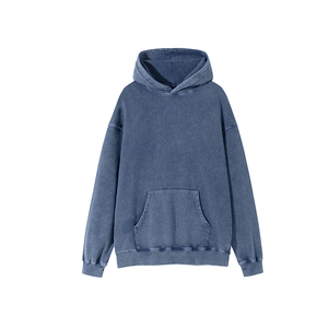 เสื้อผ้าสตรีทแวร์ผ้าฝ้าย 100% แบบสั่งทำพิเศษ ลายบาติกวินเทจฟอกสีสไตล์ย้อนยุค น้ำหนัก 420 กรัม ทรงโอเวอร์ไซส์สำหรับผู้ชาย ตกแต่งด้วยงานปักแบบดิสเทรส - Product Image 2