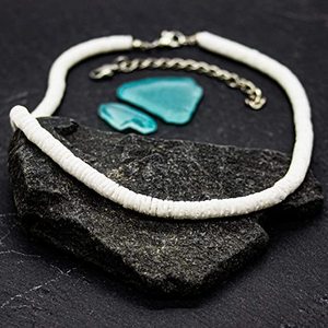 Collar de concha <span class=keywords><strong>Puka</strong></span> blanco y negro de 30cm y 45cm, Gargantilla de concha marina Hawaiana de verano, joyería cristiana para hombres y mujeres, regalo de playa - Product Image 5