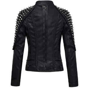 Vente en gros de vestes en cuir pour femmes vestes de motard décontractées à la mode vêtements d'extérieur stylés fourniture directe d'usine OEM ODM - Product Image 2