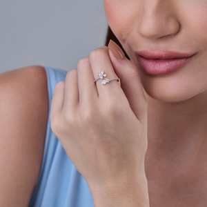 Bague tendance plaquée or 18 carats 186747 – Bijou hip-hop élégant incrusté pour les soirées - Product Image 2