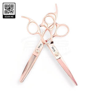 Ciseaux de barbier ergonomiques à poignée décalée, tension réglable, légers, pour droitiers, lame de rasoir tranchante, ciseaux à cheveux pour couper les cheveux - Product Image 1