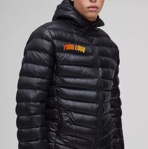 Veste matelassée à capuche légère sur mesure en gros, style streetwear d'hiver, coupe-vent pour hommes et femmes - Product Image 2