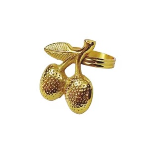 Golden Leaf Design Napkin Ring Casting Style Metal Tissue Holder for Hotel Wedding Table Top Decorative Use Stocked Feature - Product Image 5