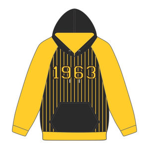 Sudadera con Capucha Negra con Rayas Doradas y Mangas Raglán de la Fraternidad Griega Iota Phi Theta, Año de Fundación 1963, Divine Nine HBCU - Product Image 2