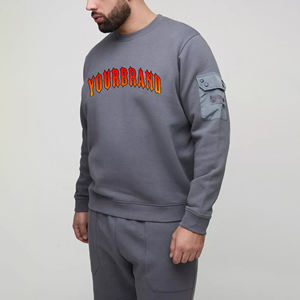 Sudadera Básica Extra Grande de Alta Calidad Hecha a Medida con Bolsillos Cargo, 100% Algodón Transpirable, Estilo Hip Hop - Product Image 3