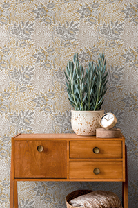 Hecho en Alemania-Rollos de papel tapiz de lujo Flores Blanco Beige Gris Amarillo Papel tapiz no tejido Floral-10,05x0,53 M - Product Image 4