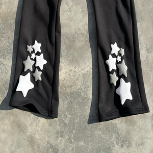 Pantalons de survêtement à jambe droite en éponge française pour hommes pantalons de survêtement pour hommes pantalons de survêtement délavés avec logo personnalisé - Product Image 4
