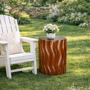 Tabouret en bois de suar antique sculpté à la main, table d'appoint, meuble d'appoint en bois de monkey pod massif, chambre à coucher, salon - Product Image 3