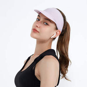 Sombrero Visera de Algodón Unisex para Verano, al por Mayor, Parte Superior Vacía, Color Negro, Ala Ancha, Plegable, Deportivo, para Playa, Protección UV, Informal para Exteriores - Product Image 2