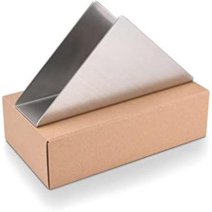 Support de rangement pour serviettes en métal argenté en forme de triangle moderne pour organisateur de table à manger - Product Image 4