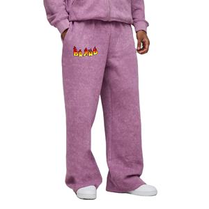 Vente en gros de pantalons surdimensionnés pour hommes 100% coton DTG personnalisé logo imprimé avec poches cargo latérales pantalon de survêtement pour homme lavé au soleil - Product Image 1