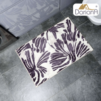Karpet Bunga Beige DarianA 60x120 cm Poliester Lembut Tipis Anti Selip Dapat Dicuci Mesin Alas Lateks Modern Persegi Panjang Untuk Dalam Ruangan