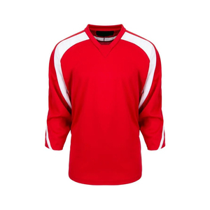 ชุดเครื่องแบบผู้ใหญ่สีแดงและสีขาวแบบปรับแต่งได้ชุดเสื้อฮ็อกกี้น้ำแข็งเปล่าพิมพ์ลายระเหิด - Product Image 1